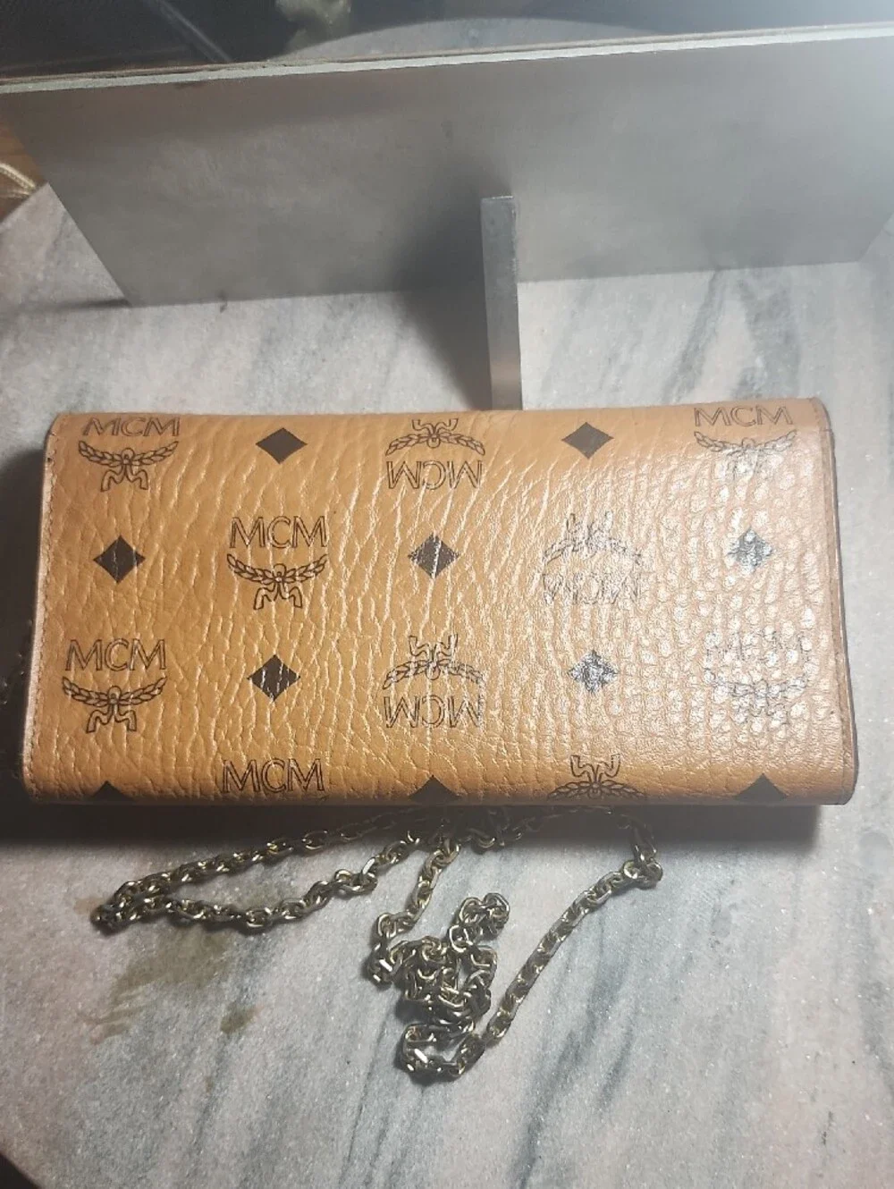 MCM cognac leather